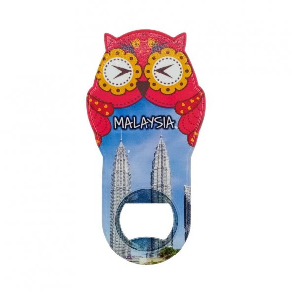 Malezya Temalı Baykuş Magnet Kapak Açacak ürün görseli
