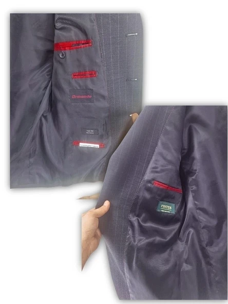 GRİ ÇİZGİLİ ERKEK ANTRASİT / FÜME TAKIM ELBİSE - 3