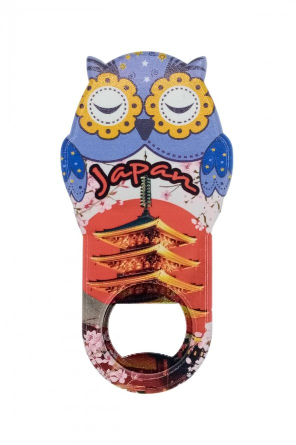 Japonya Temalı Baykuş Magnet Kapak Açacak - Resim 3