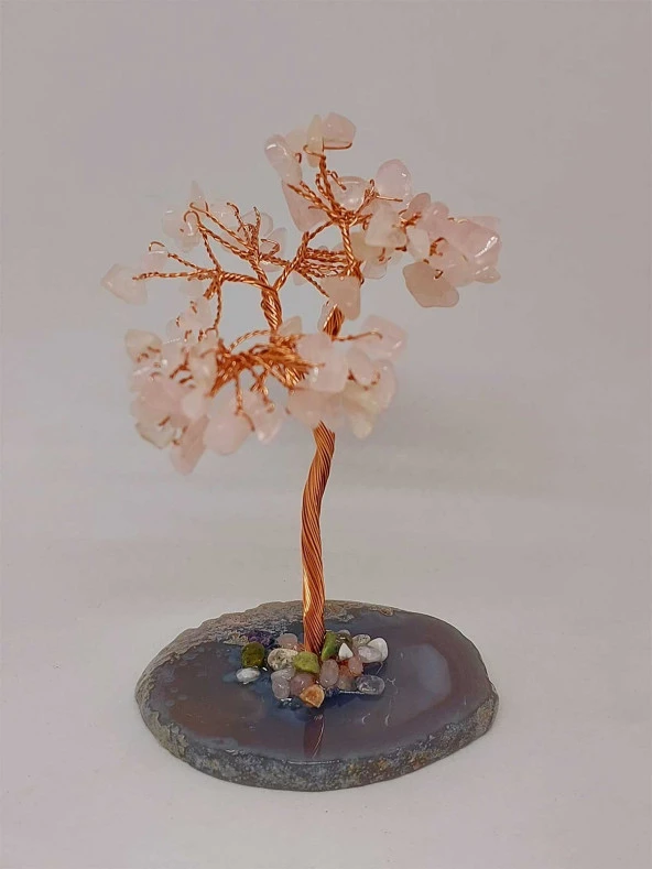 Pembe Kuvars Taşı Hayat Ağacı - Resim 3