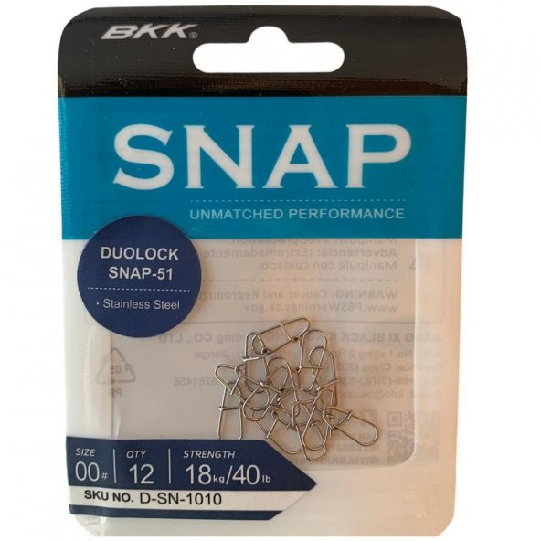 BKK Duolock Snap-51 Klips No:00 (12li Paket)