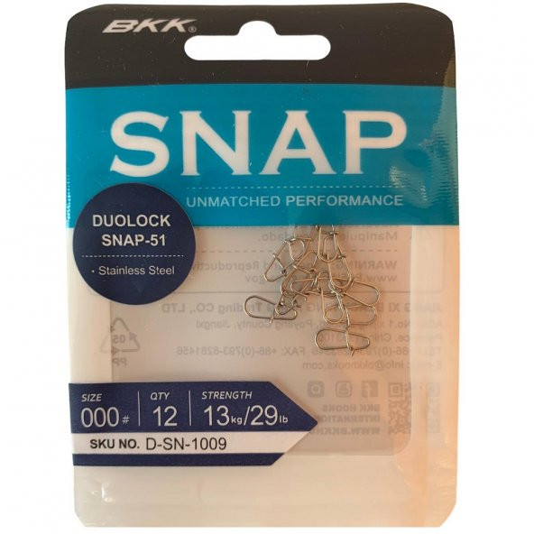 BKK Duolock Snap-51 Klips No:000 (12li Paket)