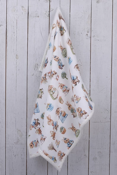 Tavşan Bebek Battaniyesi Kalın Koyun Tüyü Battaniye - 3