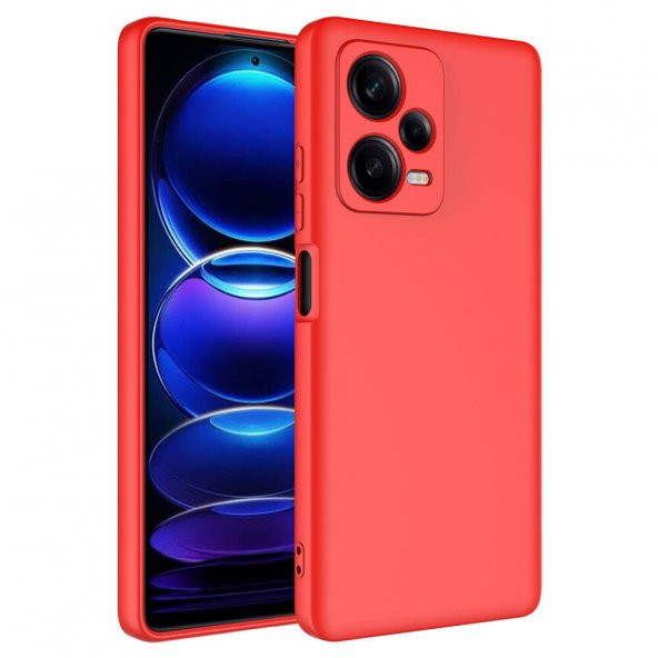 KNY Xiaomi Redmi Note 12 Pro Plus 5G Kılıf İçi Süet Renkli Mara Lansman Silikon Kırmızı