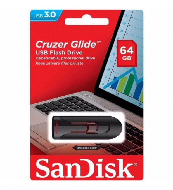 Sandisk 64Gb Usb 3.0 Flash Bellek Cruzer Glide Sdcz600-064G-G35 - 2