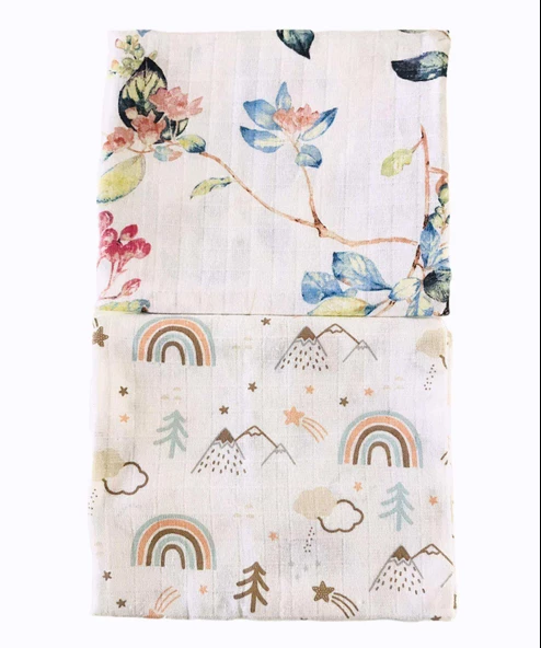 2 Adet 110x110 Çok Amaçlı Müslin Örtü - Resim 2