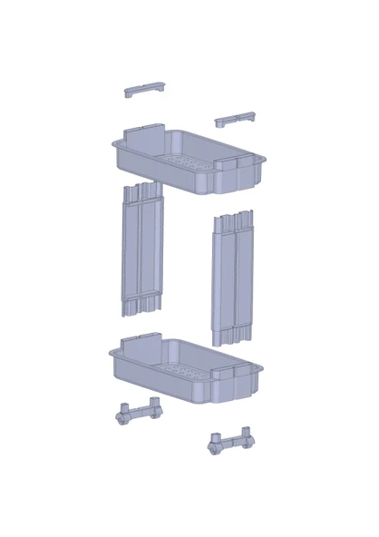 Motek Çok Amaçlı Tekerlekli Banyo Rafı Mutfak Rafı Organizer MR02 - 3