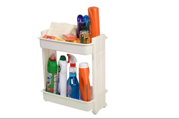 Motek Çok Amaçlı Tekerlekli Banyo Rafı Mutfak Rafı Organizer MR02 - 6