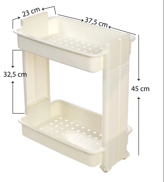 Motek Çok Amaçlı Tekerlekli Banyo Rafı Mutfak Rafı Organizer MR02 - 4