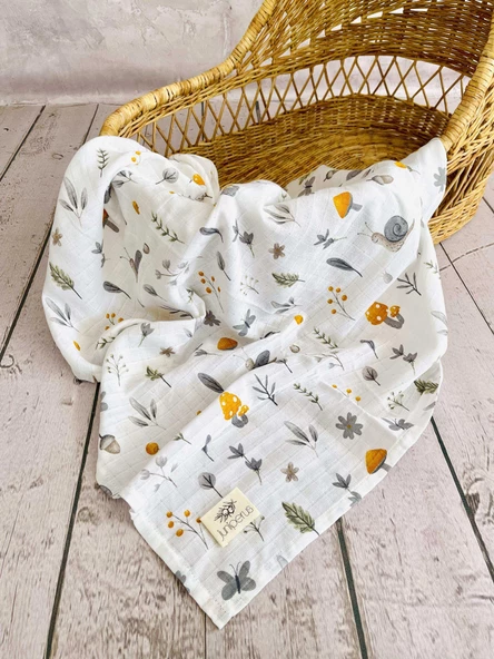 3 Adet 110x110 Çok Amaçlı Müslin Bezi Örtü Battaniye - Resim 4