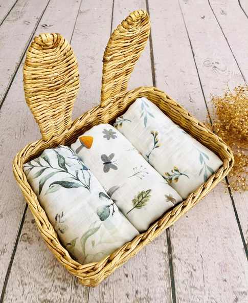 3 Adet 75x75 Çok Amaçlı Müslin Bezi Örtü Battaniye ürün görseli