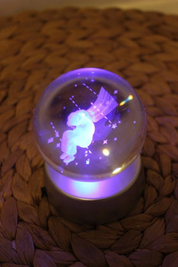 3D Led Işık Cam Küre Pilli Çocuk - 2