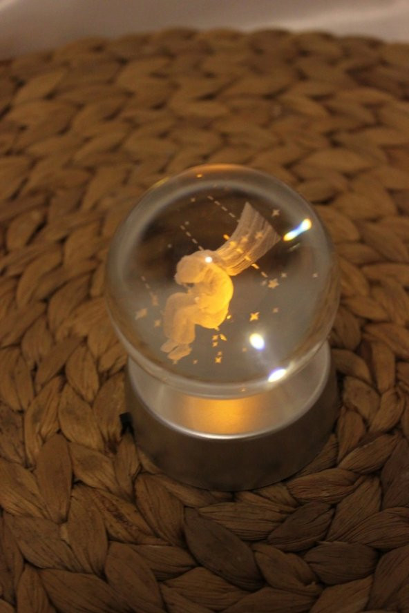 3D Led Işık Cam Küre Pilli Çocuk - 5