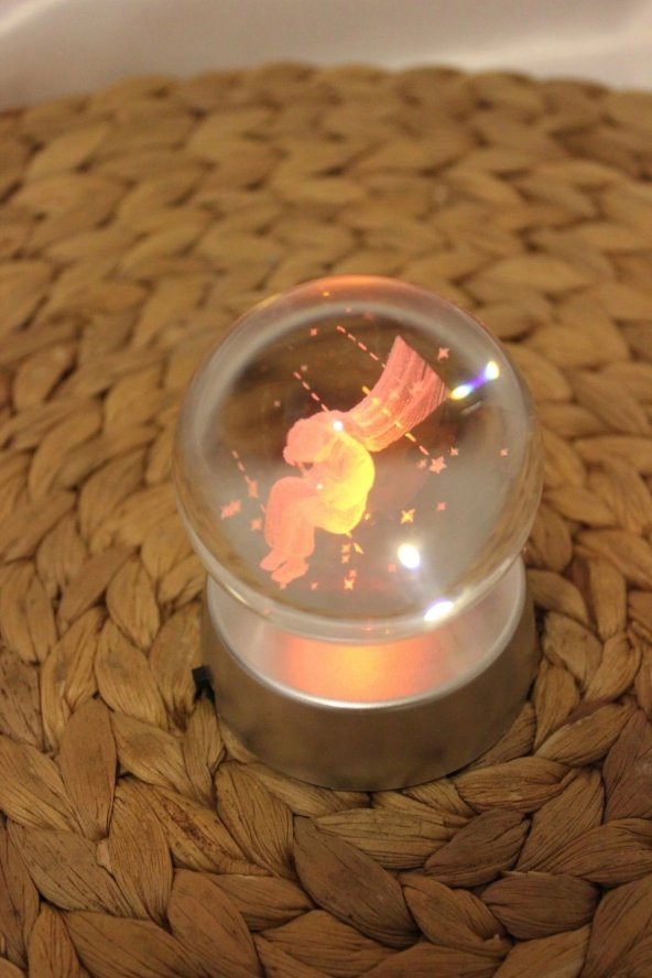 3D Led Işık Cam Küre Pilli Çocuk - 7