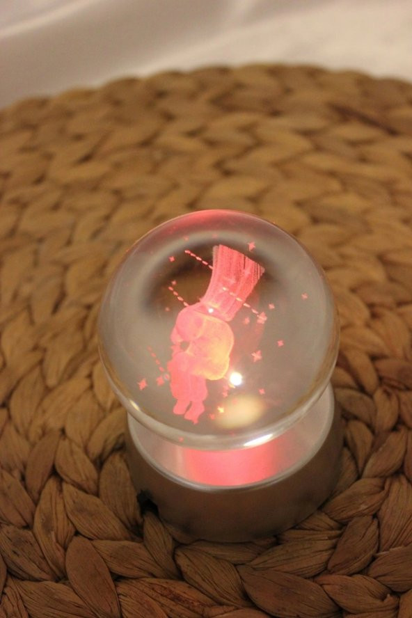 3D Led Işık Cam Küre Pilli Çocuk - 8