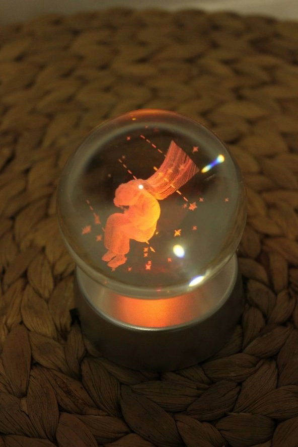 3D Led Işık Cam Küre Pilli Çocuk - 10