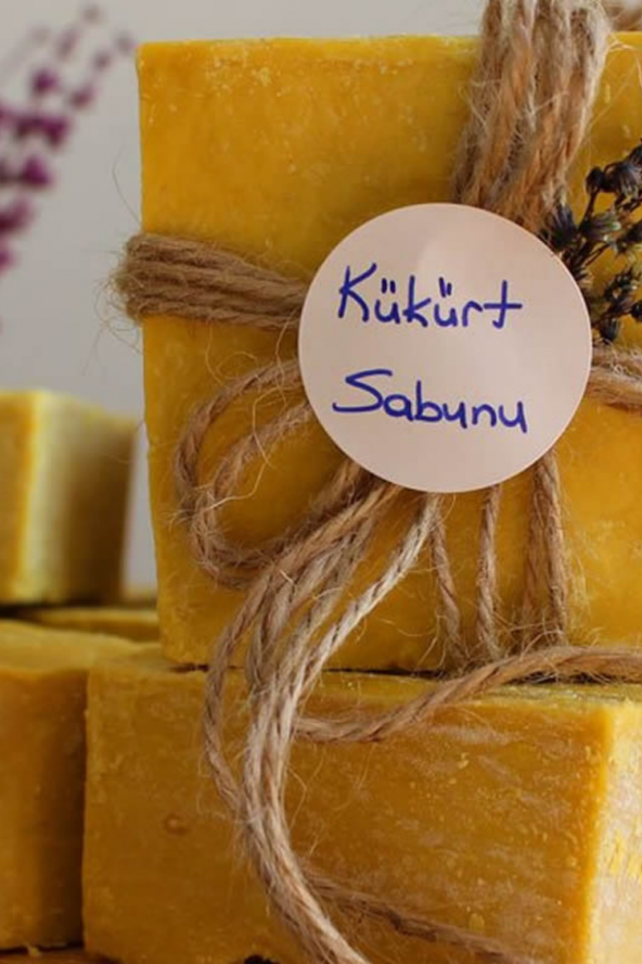 Kükürt Sabunu Hatay El Yapımı 100 Organik Doğal Sabun 1 Kalıp 130 Gram - 2