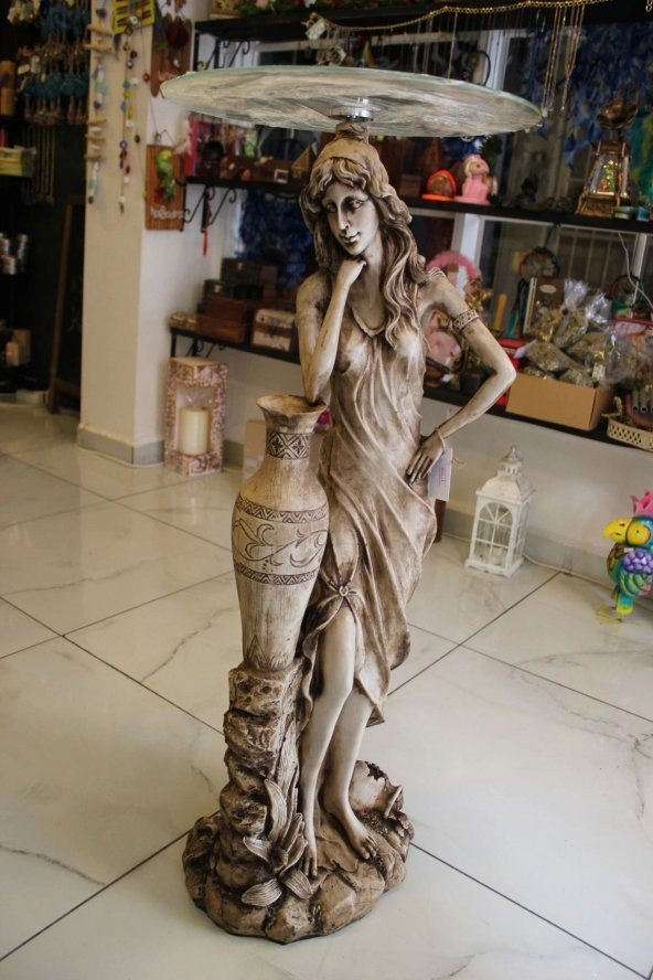 Masa Ferforje El İşi Masa Fiskos Antik Heykel - Resim 5