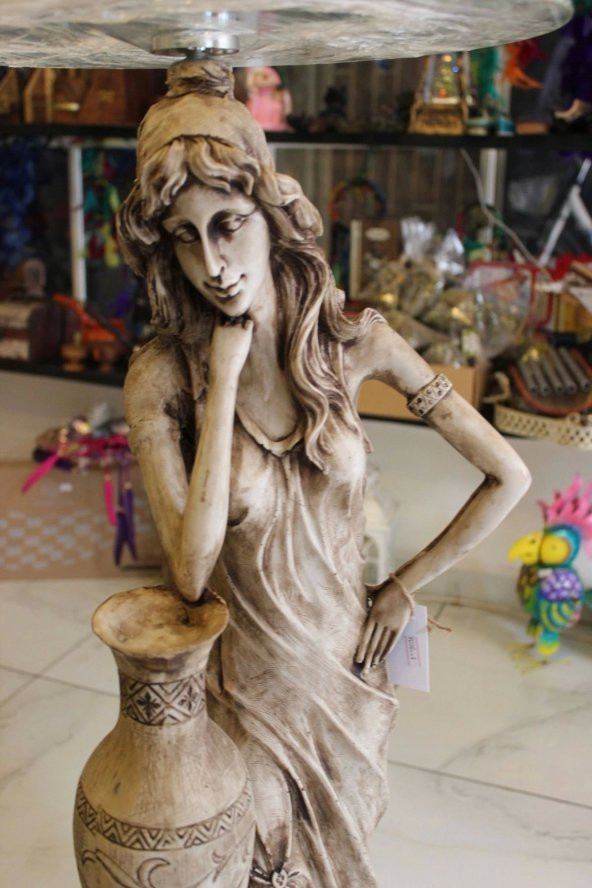 Masa Ferforje El İşi Masa Fiskos Antik Heykel - Resim 6