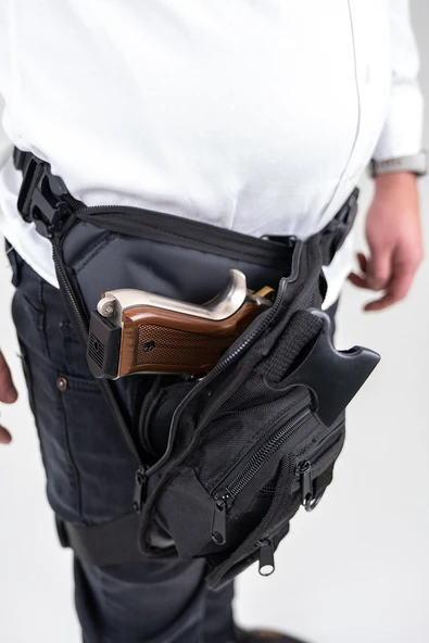 Çok Amaçlı Üçgen Bel veya Omuz İçin Gizli Silah Çantası - Resim 5