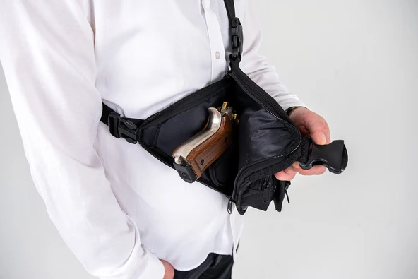 Çok Amaçlı Üçgen Bel veya Omuz İçin Gizli Silah Çantası - Resim 8