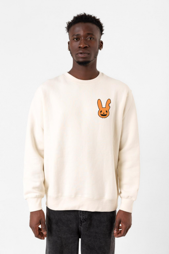 Bad Bunny Halloween Ekru Erkek 2ip Sweatshirt