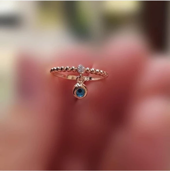 Nazar Boncuk'lu Altın Yüzük 14K Gold - Resim 2