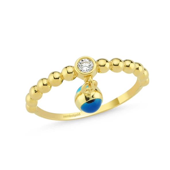 Nazar Boncuk'lu Altın Yüzük 14K Gold ürün görseli 1