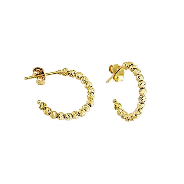 Altın Halka Küpe Dorikalı 14K Gold Üç Renk - Resim 3