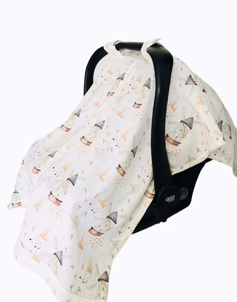 Duky Müslin Puset Örtüsü Fermuarlı - Resim 5