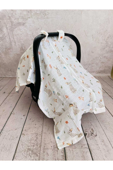 Rabbit Müslin Puset Örtüsü Fermuarlı - Resim 2