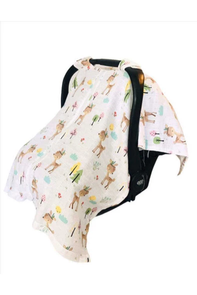 Geyik Müslin Puset Örtüsü Fermuarlı - Resim 5