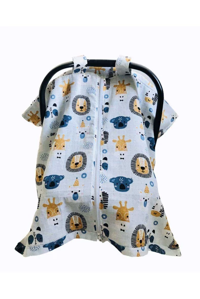 Sevimli Arkadaş Müslin Puset Örtüsü Fermuarlı - 5