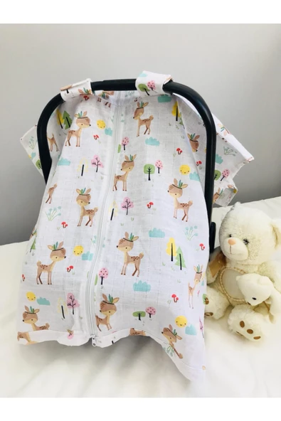 Geyik Müslin Puset Örtüsü Fermuarlı - Resim 4
