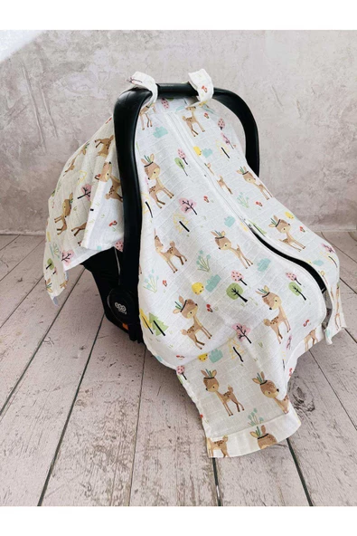 Geyik Müslin Puset Örtüsü Fermuarlı - Resim 2