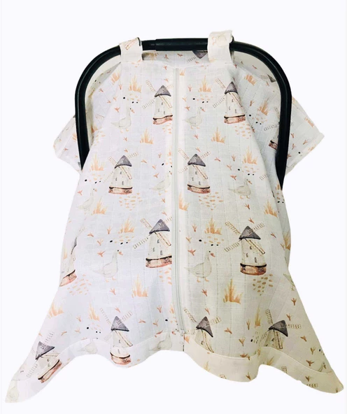 Duky Müslin Puset Örtüsü Fermuarlı - Resim 6