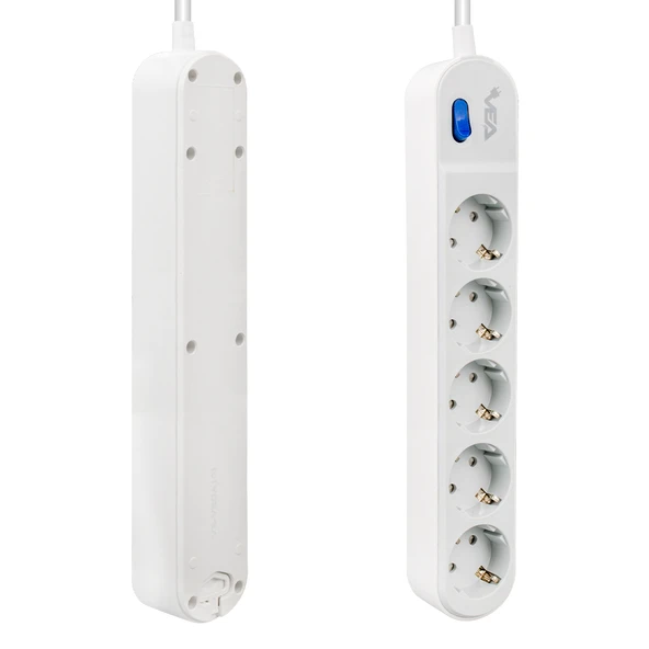 Vea VE-VEGA105 Grup Priz Uzatma 5 Li Priz 1.5 Metre 3500 Watt 16 Amper Isıya Dayanıklı Akım Korumalı Priz - 2