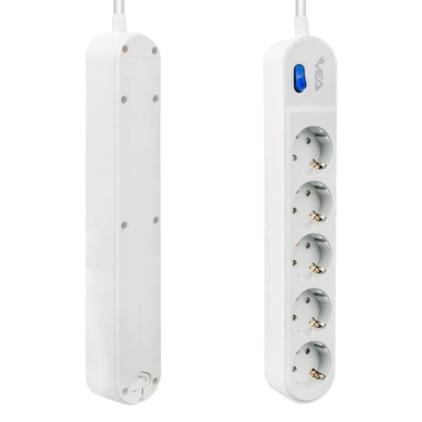 Vea VE-VEGA105 Grup Priz Uzatma 5 Li Priz 1.5 Metre 3500 Watt 16 Amper Isıya Dayanıklı Akım Korumalı Priz - 6