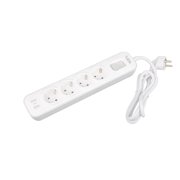 Vea VE-NOVA104 A Class 4 lü Anahtarlı 1.5 Metre Grup Priz Akım Korumalı Priz 4000 Watt 16 Amper Uzatma Kablosu - 3