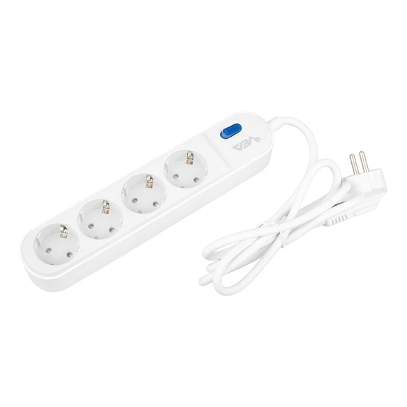 Vea VE-VEGA104 Grup Priz 4 Lü Akım Korumalı Priz Anahtarlı 3500 Watt 16 Amper Uzatma Kablo 1.5 Metre - 3