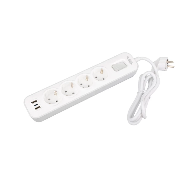 Vea VE-NOVA104U A Class 4 lü Anahtarlı 1.5 Metre Grup Priz 2 Usb Uzatma Kablosu 4000 Watt 16 Amper Akım Korumalı Priz - 3