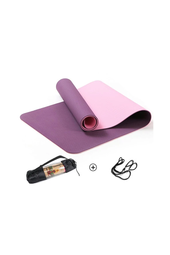 Pilates & Yoga Minderi, Çift Renkli Mat Pembe