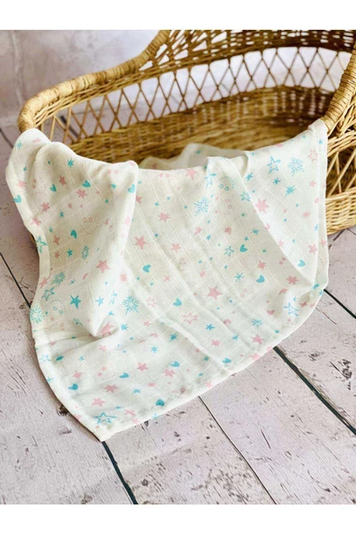 %100 Bambu Çok Amaçlı Müslin Bezi Örtü Battaniye 80x80