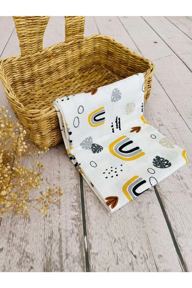 3 Adet 75x75 cm Çok Amaçlı Müslin Bezi Örtü Battaniye - 3
