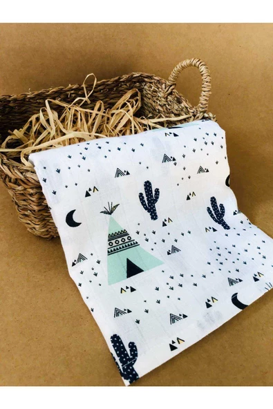 2 Adet 110x110 Çok Amaçlı Müslin Örtü - Resim 4