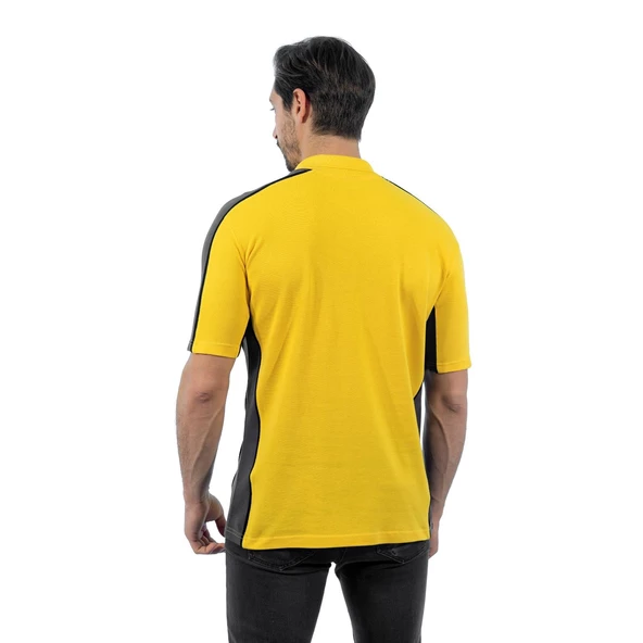 Şensel, Polo Yaka Tişört, Sarı-Gri -136E2165- T-shirt, Tshirt - 3