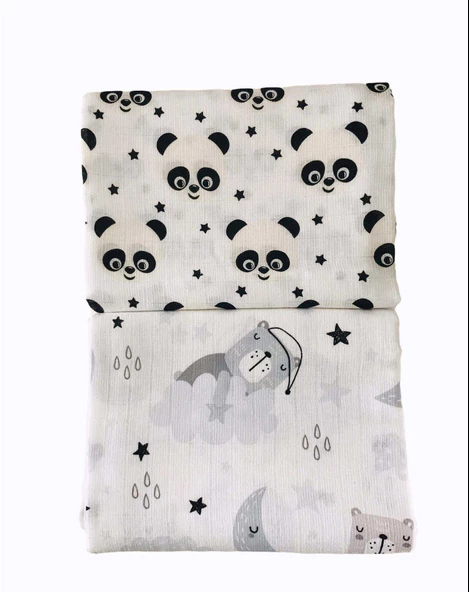 2 Adet  Çok Amaçlı Müslin Örtü - Resim 2