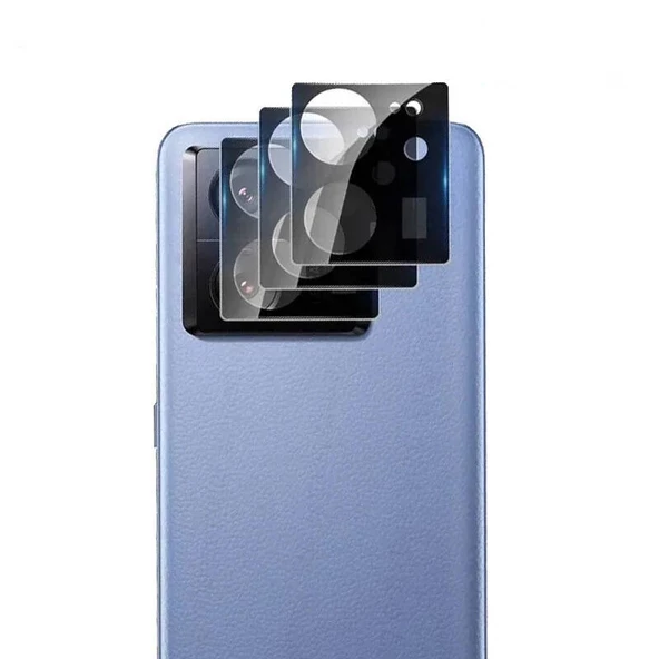 Xiaomi Mi 13T 3D Kamera Camı Koruyucu Siyah - Resim 3