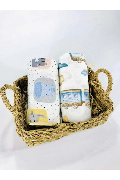 2 Adet  Çok Amaçlı Müslin Bezi Örtü Battaniye ürün görseli