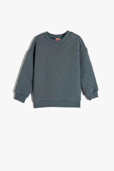 Koton Erkek Bebek Basic Sweatshirt Kapitone Uzun Kollu Bisiklet Yaka